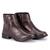 Bota Coturno Feminina Cano Curto Social Casual com ziper ref 202 Cafe