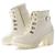 Bota Coturno Feminino Plataforma Tratorada Cano Médio Lançamento 001 Ref 513 Branco