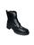 Bota coturno halui feminino ref:400 couro Preto