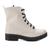 Bota Coturno Look Fashion Tratorada Verniz Feminina Off white