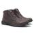 Bota Coturno Masculina Cadarço Zíper Bico Redondo Conforto Marrom