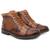 Bota Coturno Masculina Couro Cadarço Leve Zíper Conforto Marrom