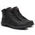 Bota Coturno Masculina Couro Venetto Zíper Cadarço Casual Preto