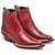 Bota Country Masculina Couro Bico Fino Croco Conforto Vermelho