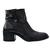 Bota Couro Cano Curto Feminina Salto Grosso Medio Confortavel LB929 Preto