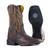 Bota durango texana bico quadrado marrom, cano marrom com costura amarela 12db07g2p Marrom