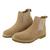 Bota Elastico Lateral Chelsea Masculina Camurça Palmilha Gel Forrada Solado Crepe Puxador Traseiro Areia