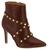 Bota Feminina Ankle Boot Vizzano Salto Fino Cano Baixo Spike Café