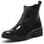 Bota Feminina Botina Chelsea Moderna Casual Confortável Original Freejump Preto verniz