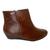 Bota Feminina Cano Curto Modare Ultraconforto Anabela Cafe snake