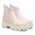 Bota Feminina Cano Curto Tratorada Salto Baixo Chelsea Off white