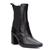 Bota Feminina Chelsea Boots Cano Médio Salto Bloco Bico Fino Preto