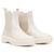 Bota Feminina Chelsea Couro Solado Antiderrapante Elástico Off white