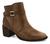 Bota Feminina Comfortflex Cano Curto Croco Salto Quadrado Marrom