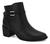 Bota Feminina Comfortflex Cano Curto Croco Salto Quadrado Preto