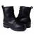 Bota Feminina Coturno Mooncity Cano Curto Salto Tratorado Preto