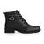 Bota Feminina Coturno Polo Work  Cano Medio Cadarço Preto Preto