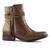 Bota Feminina De Couro Cano Curto C/ Zíper Lateral Franjas Bico Redondo Confortavel Elegante Marrom