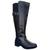 Bota Feminina Mooncity Montaria Cano Alto Longo Salto Baixo Preto