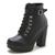 Bota Feminina RRG Tratorada Plataforma Salto Alto Preto