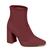 Bota Feminina Vizzano Cano curto bico Quadrado Vinho