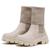 Bota Feminino Tratorada Chelsea Confortável Cano Medio e Alto Off White Off white