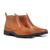 Bota Masculina Botina Country Bico Quadrado Sola Costurada Couro Pé de Couro Amarelo