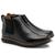 Bota Masculina Couro Chelsea Elástico Cano Curto Casual Preto