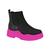 Bota Moleca Coturno Zebra Elástico Salto Tratorado 5341 200 Preto, Pink