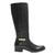 Bota Montaria Feminina Cano Longo Couro Comfort Preto