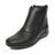 Bota Moscardini Couro Flat Confort Cano Curto Preto Preto