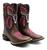 Bota Texana Feminina Botina C/ Zíper Palmilha Conforto Couro - rodeio boots Cara de boi bordada