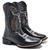 Bota Texana Masculina Couro Cano Alto Bordado Country Estilo Preto