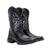 Bota Texana Masculina Couro Country Bico Quadrado Preta Delegada Preto