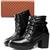 Bota Tratorada Feminina Plataforma SapatoFran Salto Bloco + Carteira Matelassê Preto, Marrom