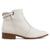 Bota Via Uno Cano Curto Salto Baixo Feminina Off white, Marrom