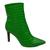 Bota Vivaice 543033-11 Salto Bico Fino Cano Curto Ziper Casual Feminino Verde