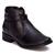 Bota Western Couro Feminina Forro Couro Cano Curto Salto Bloco Baixo Casual Conforto Macia Preto