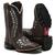 Botas feminina  Country Texana Bico Quadrado Bota bordado laser Marrom