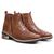 Botas Masculinas Rodeio Caipira Confortavéis Zíper Pele Bovina Tatu marrom quadrado