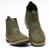 Botina Masculina Couro Legítimo Bota Sola Costurada Lateral Elástico New Oliva