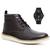 Botinha Oxford Masculina Casual Cano Medio Inglês + Relógio Marrom