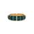 Bracelete metal esmaltado listras dourado Verde militar