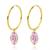 Brinco Argola Com Pingente Ouro 18k Rosa