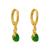 Brinco de Argola Fechada com Cristais Gota Coloridos Folheado em Ouro 18k Softjoias Verde