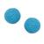 Brinco Meia Bola Botão Miçangas Semijoia Banho Ouro 18K Azul céu