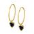 Brincos Ouro 18k Argola e Zircônia 5mm Negro