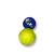 Brinquedo bola porta ração color grande 8cm AMARELO