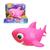 Brinquedo Boneco Tubarão Borracha Vinil Com Apito Família Shark Family Rosa