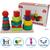 Brinquedo Educativo Didático de Madeira Torre com 3 Colunas Monta e Desmonta Infantil Colorido